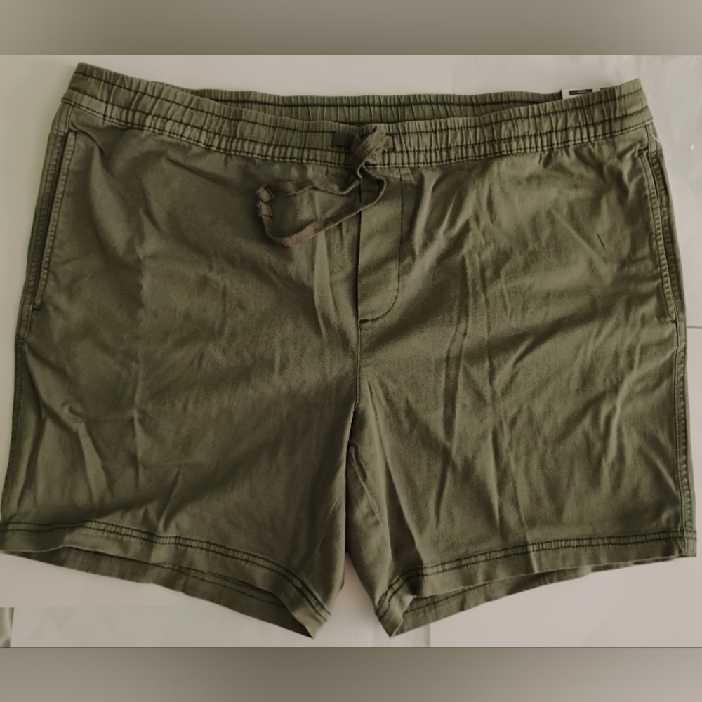 No Boundaries Men’s XXL 44-46 Jogger Shorts Green Twill Stretch Elastic Waist
